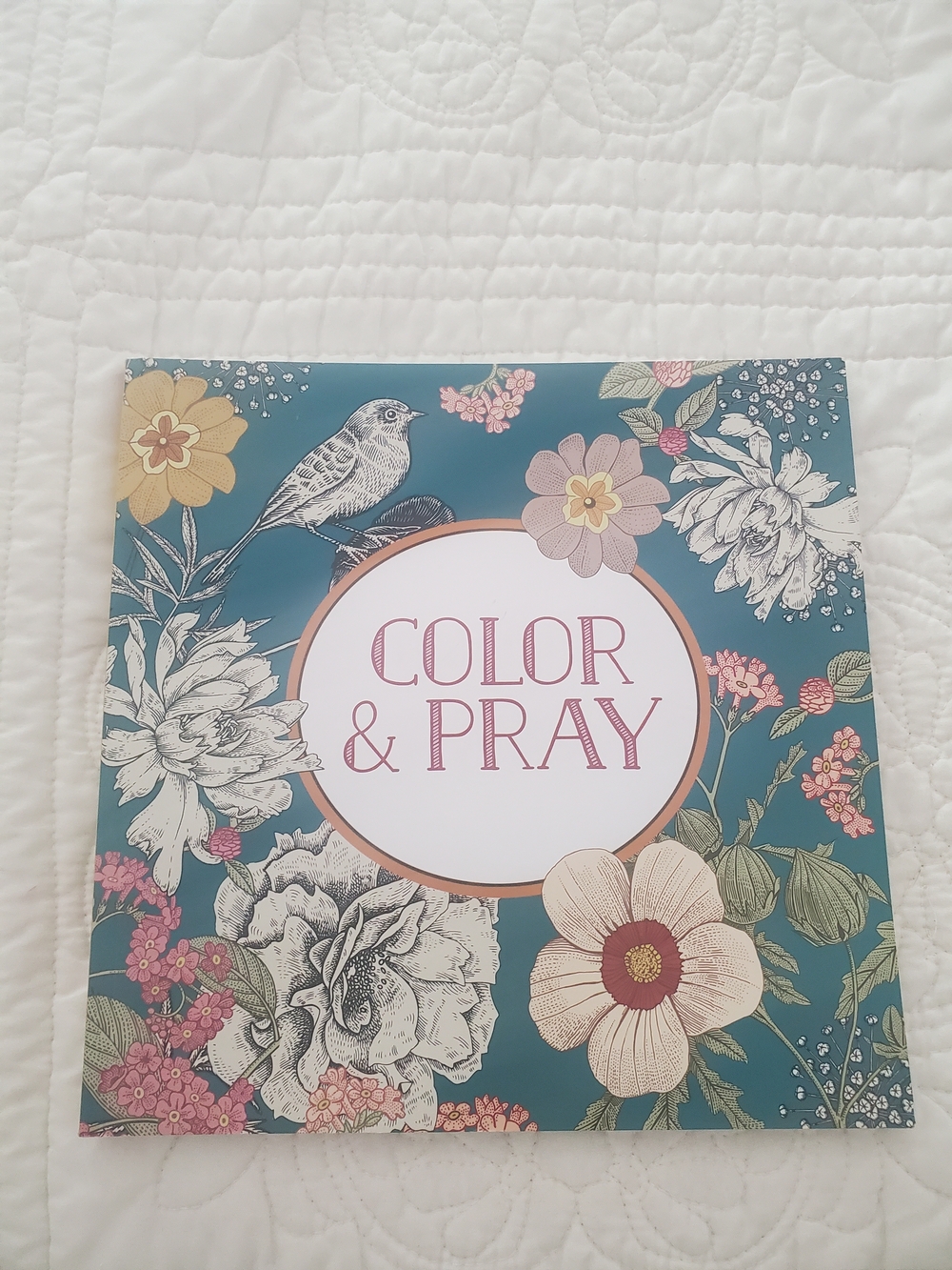 Color & Pray Floral Adult Coloring Book - Teal